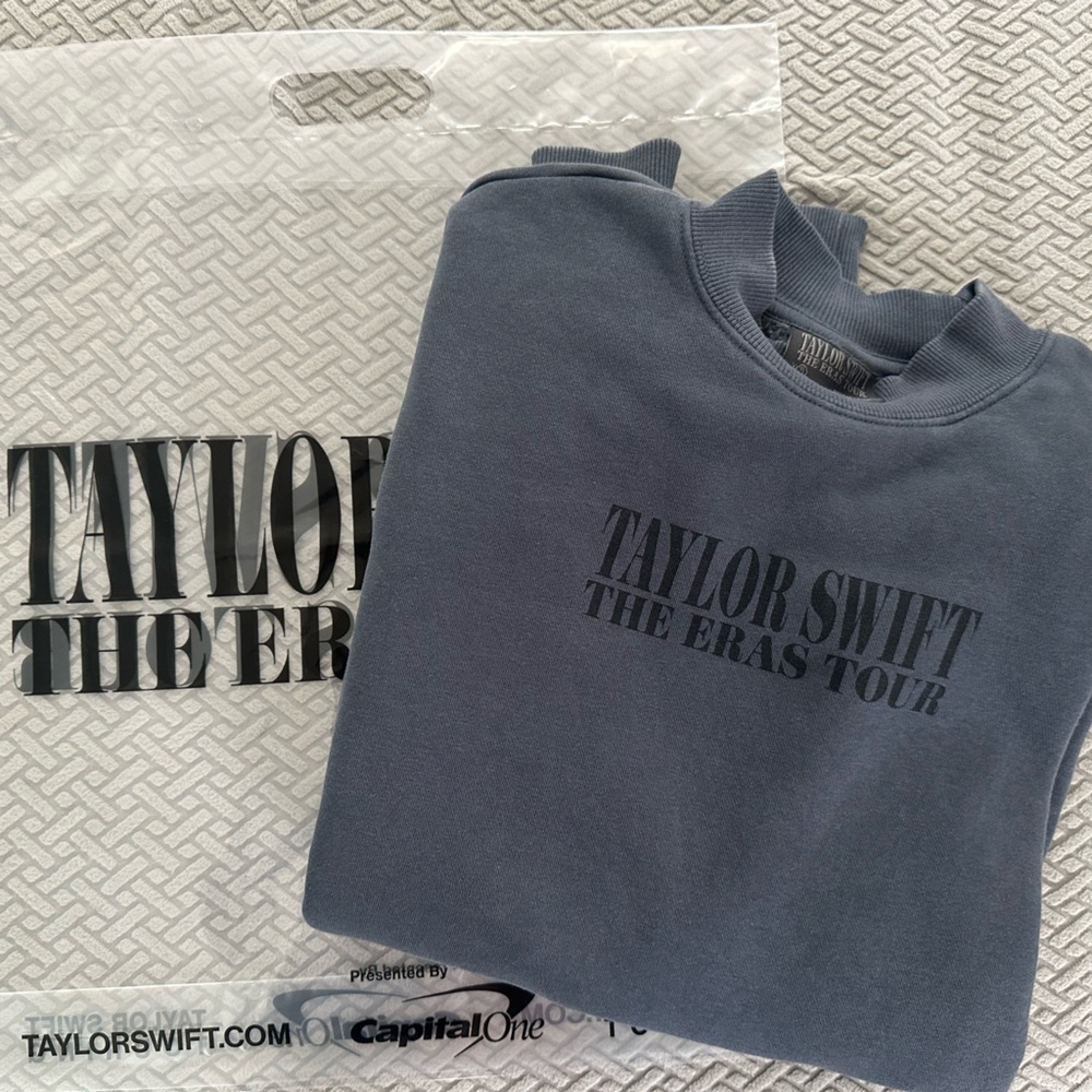 Taylor Swift The Eras Tour Merch Collection. Blue Crewneck - Size XS. Brand New